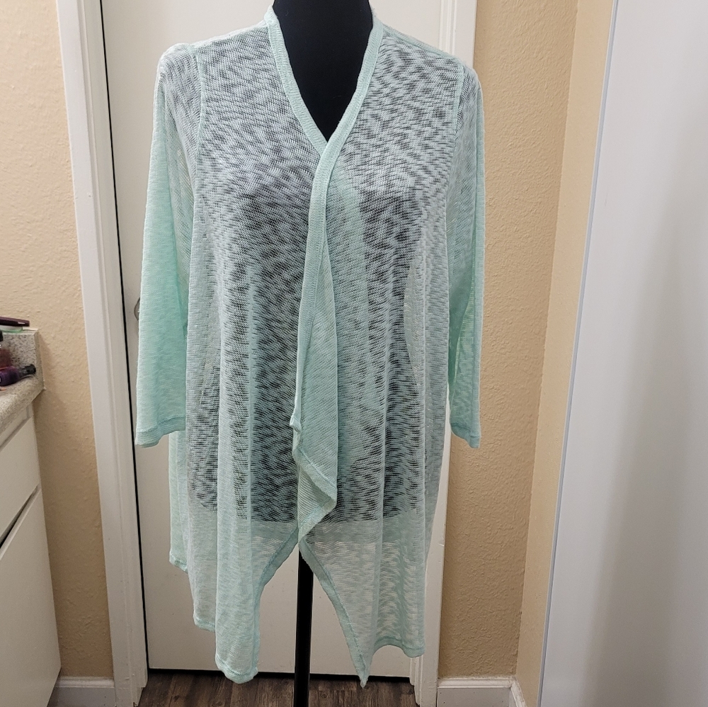COPY - Green long front cardigan